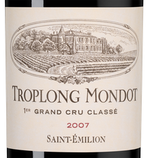 Вино Chateau Troplong Mondot, (140777), красное сухое, 2007 г., 0.75 л, Шато Тролон Мондо цена 26490 рублей