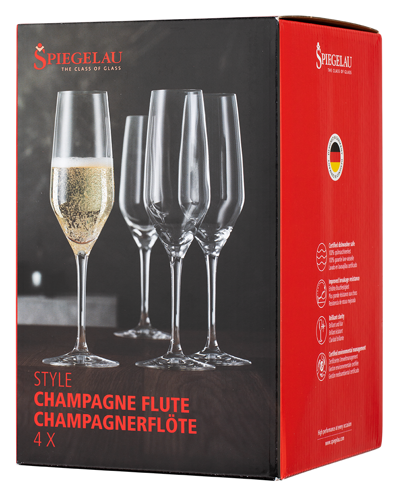 Набор из 4-х бокалов Spiegelau Style для шампанского, 0.24л, (130470), Германия, хрустальное стекло, 0.24 л, Шпигелау Стайл Шампанское Флют (набор по 4), цена 3960 рублей