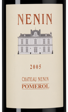 Вино Chateau Nenin, (126425), красное сухое, 2005 г., 0.75 л, Шато Ненен цена 21490 рублей