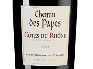 Вино Chemin des Papes Cotes-du-Rhone Rouge, (133272), красное сухое, 2020 г., 0.75 л, Шемен де Пап Кот-дю-Рон Руж цена 1790 рублей