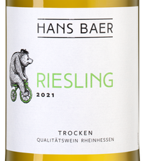 Вино Hans Baer Riesling, (135775), белое полусухое, 2021 г., 0.75 л, Ханс Баер Рислинг цена 1340 рублей