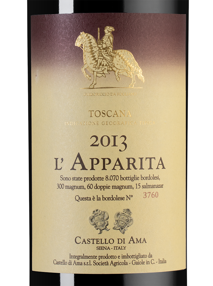 Вино L`Apparita, Castello di Ama, 2013, (139181), Италия, Тоскана, красное, сухое, 0.75 л, Л`Аппарита, цена 94990 рублей