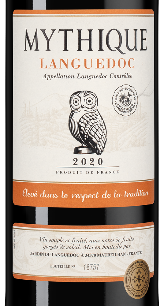 Вино Mythique Languedoc, Vinadeis, 2020, (132650), Франция, Лангедок-Руссильон, красное, сухое, 0.75 л, Мифик Лангедок, цена 990 рублей