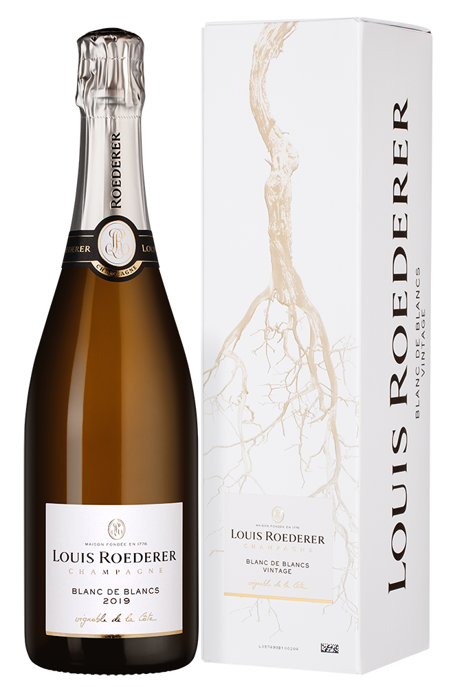 Шампанское Blanc de Blancs Brut в подарочной упаковке, Louis Roederer, 2019, (160225), Франция, Шампань, белое, брют, 0.75 л, Блан де Блан Брют, цена 29990 рублей
