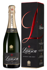 Шампанское Lanson le Black Label Brut, (129961), gift box в подарочной упаковке, белое брют, 0.75 л, Ле Блэк Лейбл Брют цена 10990 рублей