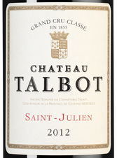 Вино Chateau Talbot, (107593), красное сухое, 2012 г., 0.75 л, Шато Тальбо цена 19990 рублей