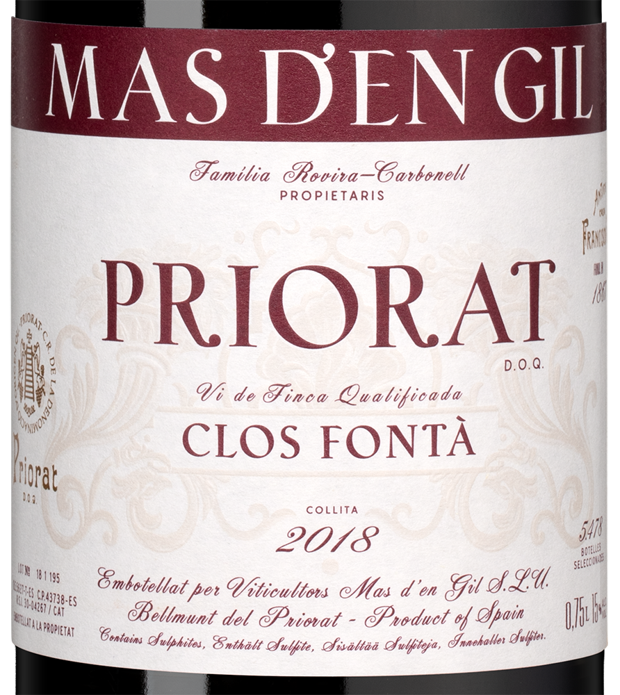 Вино Clos Fonta, Mas d’en Gil, 2018, (156133), Испания, Каталония, красное, сухое, 0.75 л, Клос Фонта, цена 21990 рублей