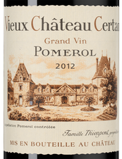 Вино Vieux Chateau Certan (Pomerol) RG, (148031), красное сухое, 2012 г., 0.75 л, Вьё Шато Сертан цена 52490 рублей