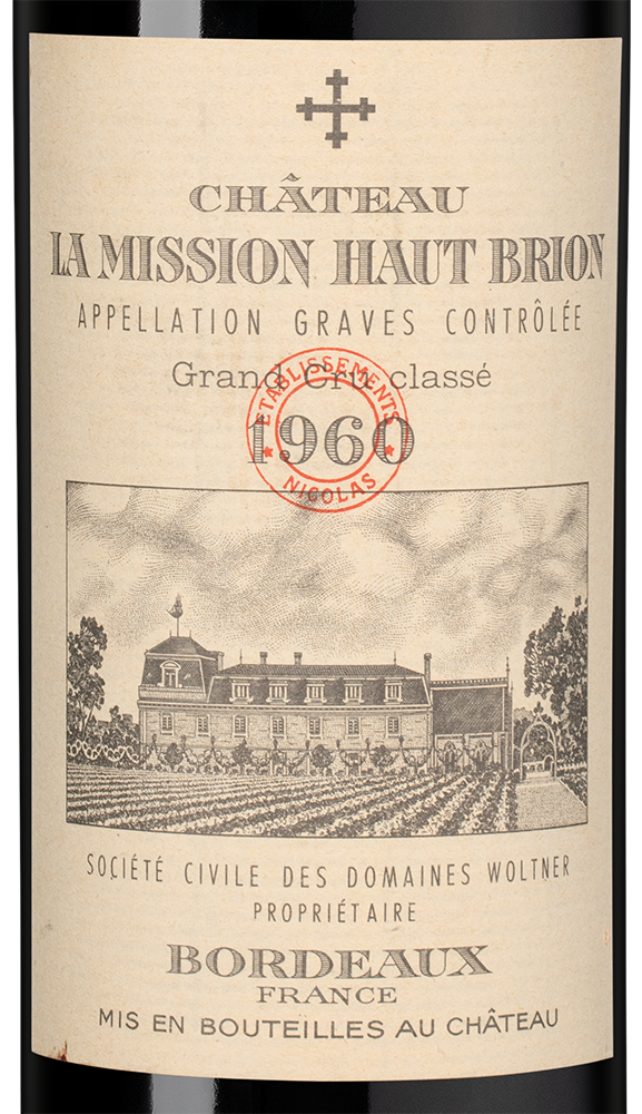 Вино Chateau La Mission Haut-Brion (Pessac-Leognan), 1960, (152582), Франция, Бордо, красное, сухое, 0.75 л, Шато Ля Миссьон О-Брион, цена 284990 рублей