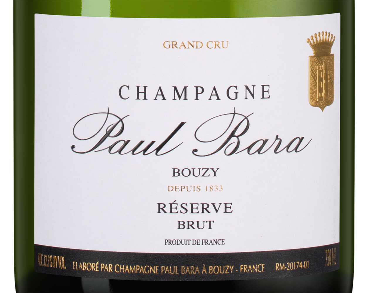 Шампанское Reserve Bouzy Grand Cru Brut, Paul Bara, (159081), Франция, Шампань, белое, брют, 0.75 л, Резерв Бузи Гран Крю Брют, цена 14490 рублей