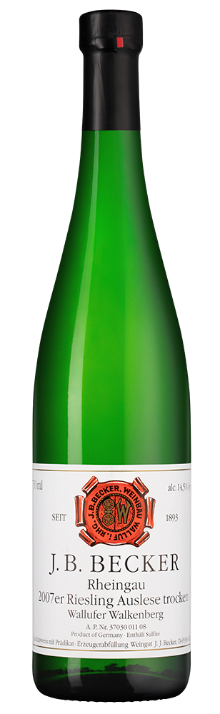 Вино Wallufer Walkenberg Riesling Auslese Trocken, J. B. Becker, 2007, (141901), Германия, Рейнгау, белое, полусухое, 0.75 л, Рислинг Валлуфер Валькенберг Ауслезе, цена 16490 рублей