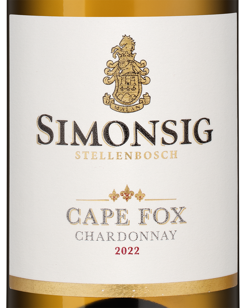 Вино Chardonnay Cape Fox, Simonsig, 2022, (159450), Южная Африка, Стелленбош, белое, сухое, 0.75 л, Шардоне Кейп Фокс, цена 1990 рублей