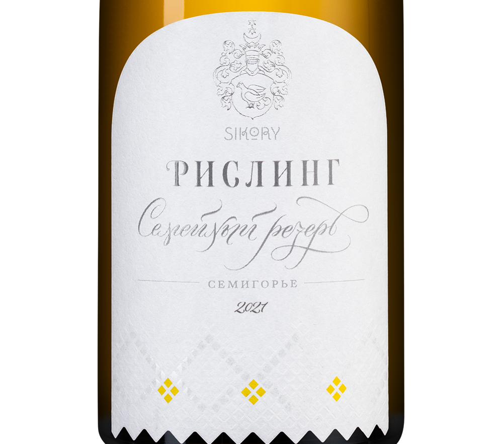 Вино Рислинг Семейный Резерв, Сикоры, 2021, (154258), Россия, Кубань, белое, сухое, 0.75 л, Рислинг Семейный Резерв, цена 5790 рублей