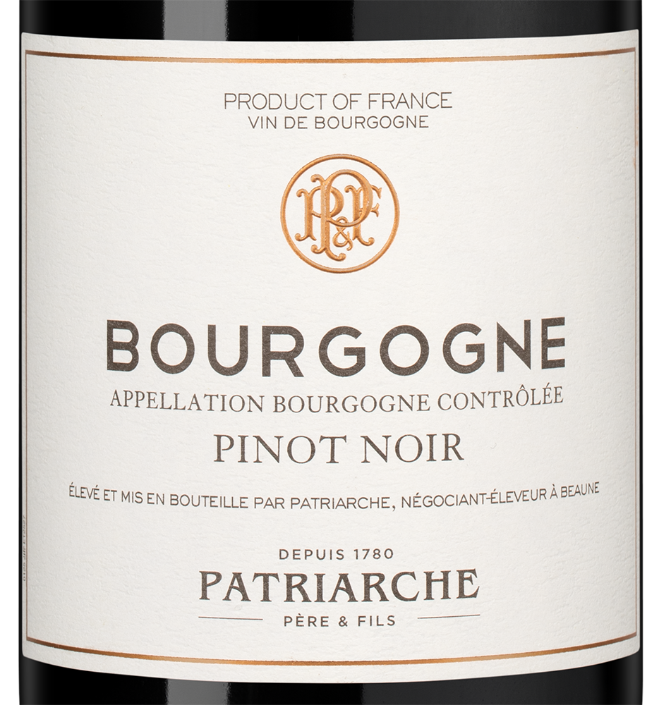 Вино Bourgogne Pinot Noir, Patriarche, 2023, (152925), Франция, Бургундия, красное, сухое, 0.75 л, Бургонь Пино Нуар, цена 5990 рублей