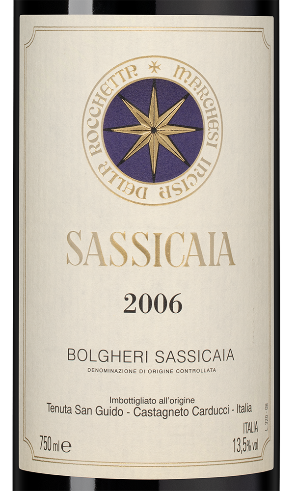 Вино Sassicaia, Tenuta San Guido, 2006, (151401), Италия, Тоскана, красное, сухое, 0.75 л, Сассикайя, цена 174990 рублей