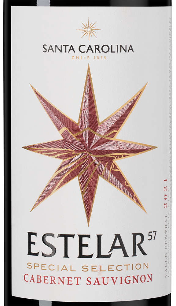 Вино Estelar Cabernet Sauvignon, Santa Carolina, 2021, (140938), Чили, Центральная Долина, красное, сухое, 0.75 л, Эстелар Каберне Совиньон, цена 1043 рублей