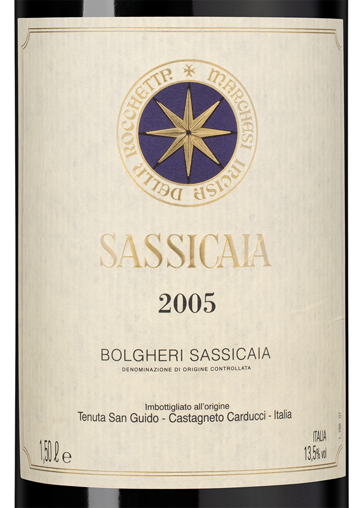 Вино Sassicaia, Tenuta San Guido, 2005, 1.5л, (151399), Италия, Тоскана, красное, сухое, 1.5 л, Сассикайя, цена 399990 рублей
