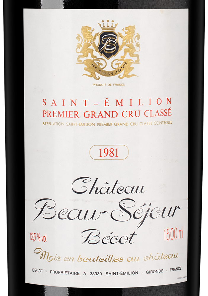 Вино Chateau Beau-Sejour Becot, 1981, 1.5л, (157981), Франция, Бордо, красное, сухое, 1.5 л, Шато Бо-Сежур Беко, цена 59990 рублей
