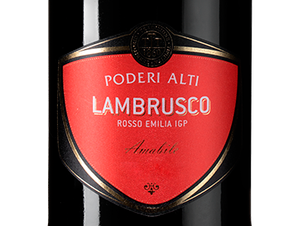 Шипучее вино Lambrusco dell'Emilia Rosso Poderi Alti, (132352), красное полусладкое, 0.75 л, Ламбруско дель'Эмилия Россо Подери Альти цена 1240 рублей
