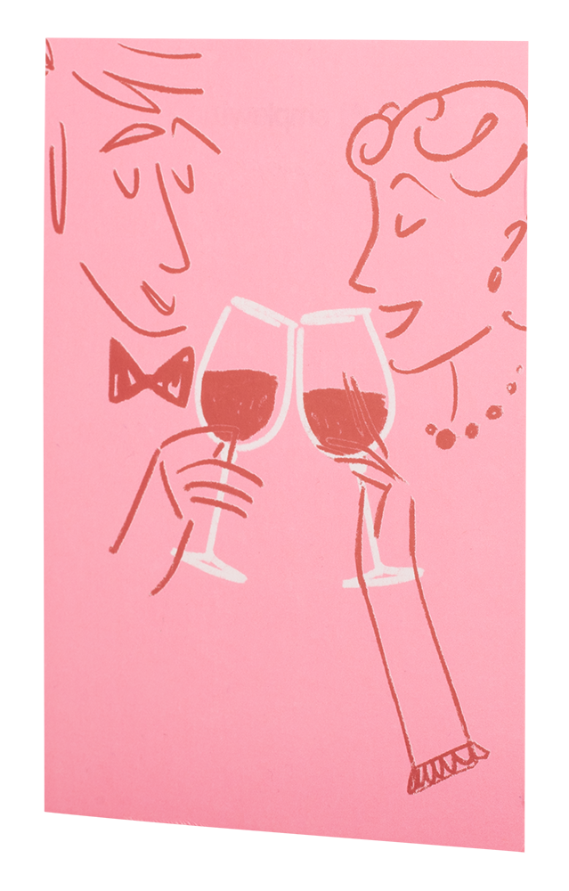 Открытка SimpleWine x O Paper Paper (вариант 3), (159858), Россия, Открытка SW O Paper розовая Пара, цена 140 рублей