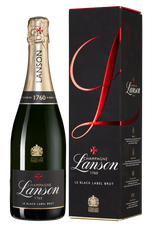 Шампанское Lanson Black Label Brut, (124403), gift box в подарочной упаковке, белое брют, 0.75 л, Блэк Лейбл Брют цена 10490 рублей