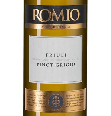 Вино Romio Pinot Grigio, Caviro, 2020, (133784), Италия, Фриули-Венеция-Джулия, белое, полусухое, 0.75 л, Ромио Пино Гриджо, цена 1440 рублей