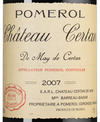 Вино Мерло Chateau Certan de May de Certan