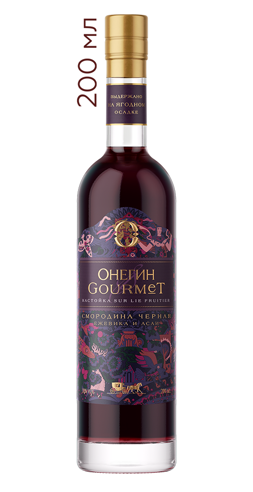 Настойка ягодная сладкая Онегин Gourmet Черная смородина, 0.2л, (126136), Россия, 0.2 л, Онегин Gourmet "Черная смородина", цена 660 рублей