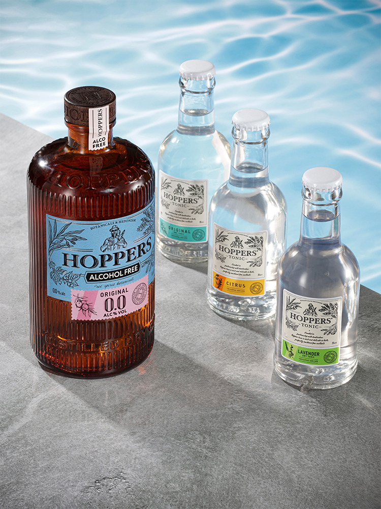 Джин безалкогольный Hoppers 0.0%, (155813), Россия, 0.7 л, Хопперс Безалкогольный 0.0%, цена 990 рублей