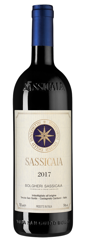 Вино Sassicaia, Tenuta San Guido, 2017, (122507), Италия, Тоскана, красное, сухое, 0.75 л, Сассикайя, цена 134990 рублей