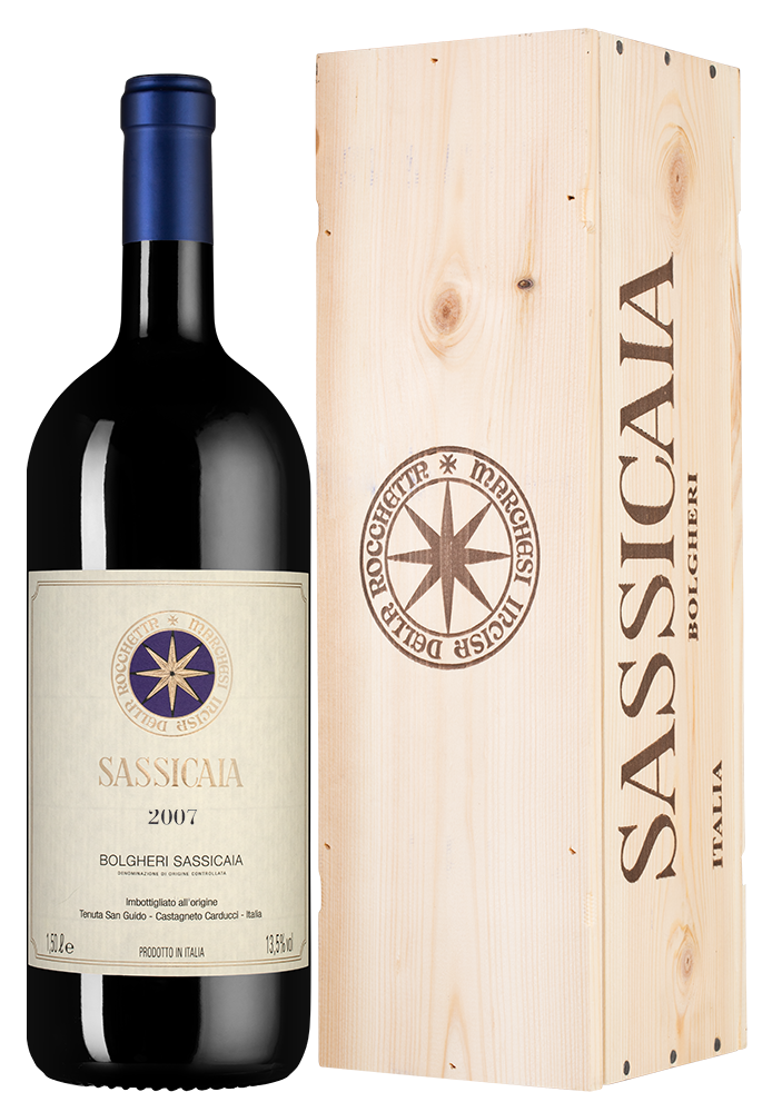 Вино Sassicaia, Tenuta San Guido, 2007, 1.5л, (105984), Италия, Тоскана, красное, сухое, 1.5 л, Сассикайя, цена 364990 рублей