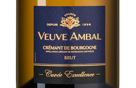 Шампанское и игристое вино из винограда шардоне (Chardonnay) Cuvee Excellence Blanc Brut, Veuve Ambal, 2019 г. в подарочной упаковке