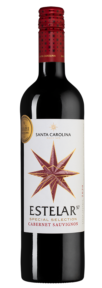 Вино Estelar Cabernet Sauvignon, Santa Carolina, 2023, (146470), Чили, Центральная Долина, красное, полусухое, 0.75 л, Эстелар Каберне Совиньон, цена 1043 рублей
