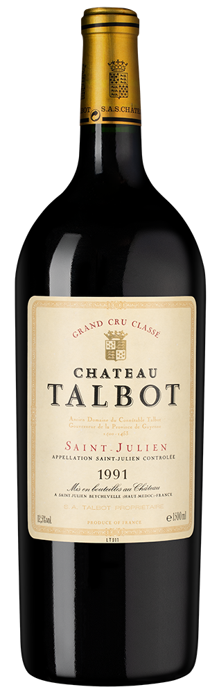 Вино Chateau Talbot, 1991, 1.5л, (157637), Франция, Бордо, красное, сухое, 1.5 л, Шато Тальбо, цена 119990 рублей