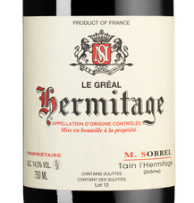 Вино Hermitage Le Greal, (138065), красное сухое, 2019 г., 0.75 л, Эрмитаж Ле Греаль цена 47490 рублей