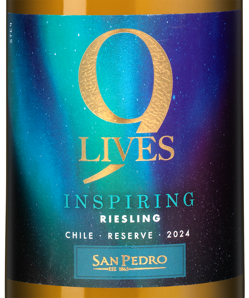 Вино 9 Lives Inspiring Riesling Reserve, Vina San Pedro, 2024, (154600), Чили, Центральная Долина, белое, сухое, 0.75 л, 9 Лайвс Инспайринг Рислинг Резерв, цена 1790 рублей