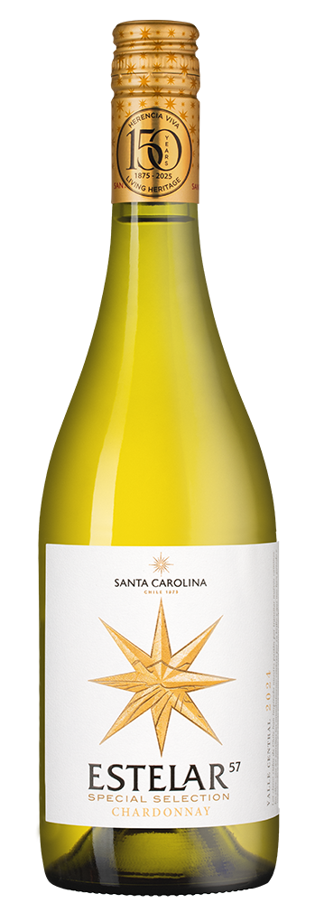 Вино Estelar Chardonnay, Santa Carolina, 2024, (153277), Чили, Центральная Долина, белое, полусухое, 0.75 л, Эстелар Шардоне, цена 1390 рублей