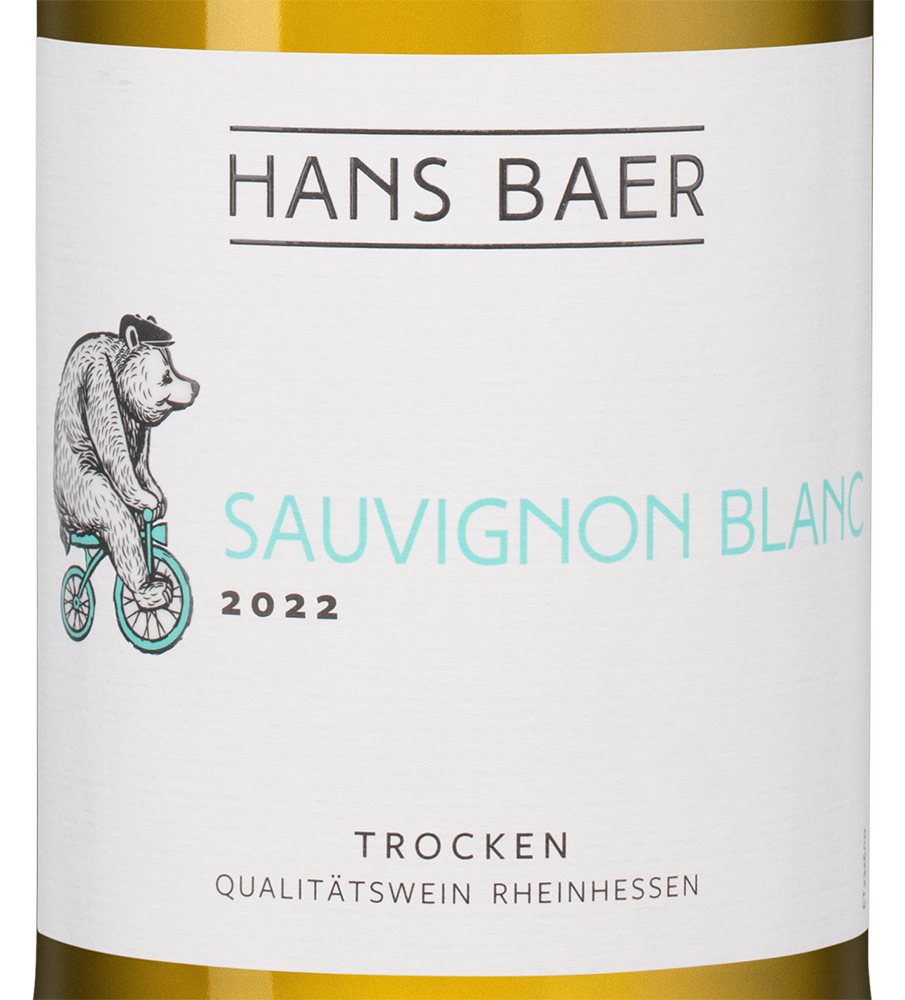 Вино Hans Baer Sauvignon Blanc, Weinkellerei Hechtsheim, 2022, (149227), Германия, Рейнгессен, белое, полусухое, 0.75 л, Ханс Баер Совиньон блан, цена 2140 рублей