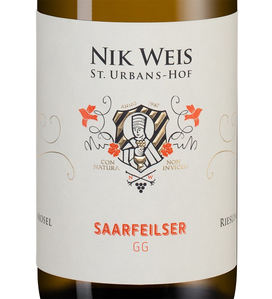 Вино Saarfeilser GG, Nik Weis St. Urbans-Hof, 2022, (145628), Германия, Мозель, белое, полусухое, 0.75 л, Заарфайльзер ГГ, цена 11190 рублей