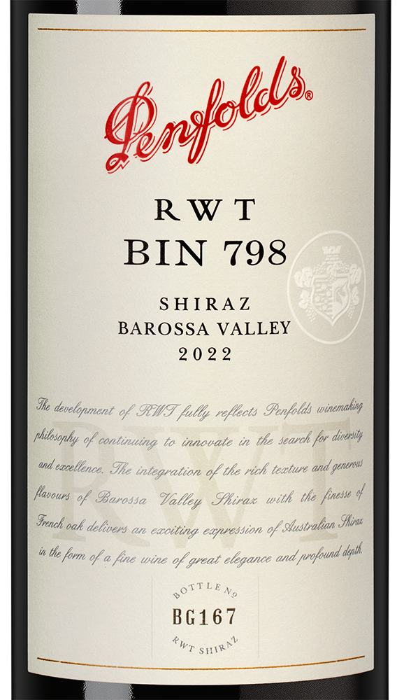 Вино Penfolds RWT Shiraz, 2022, (159983), Австралия, Южная Австралия, красное, сухое, 0.75 л, Пенфолдс РВТ Шираз, цена 49990 рублей