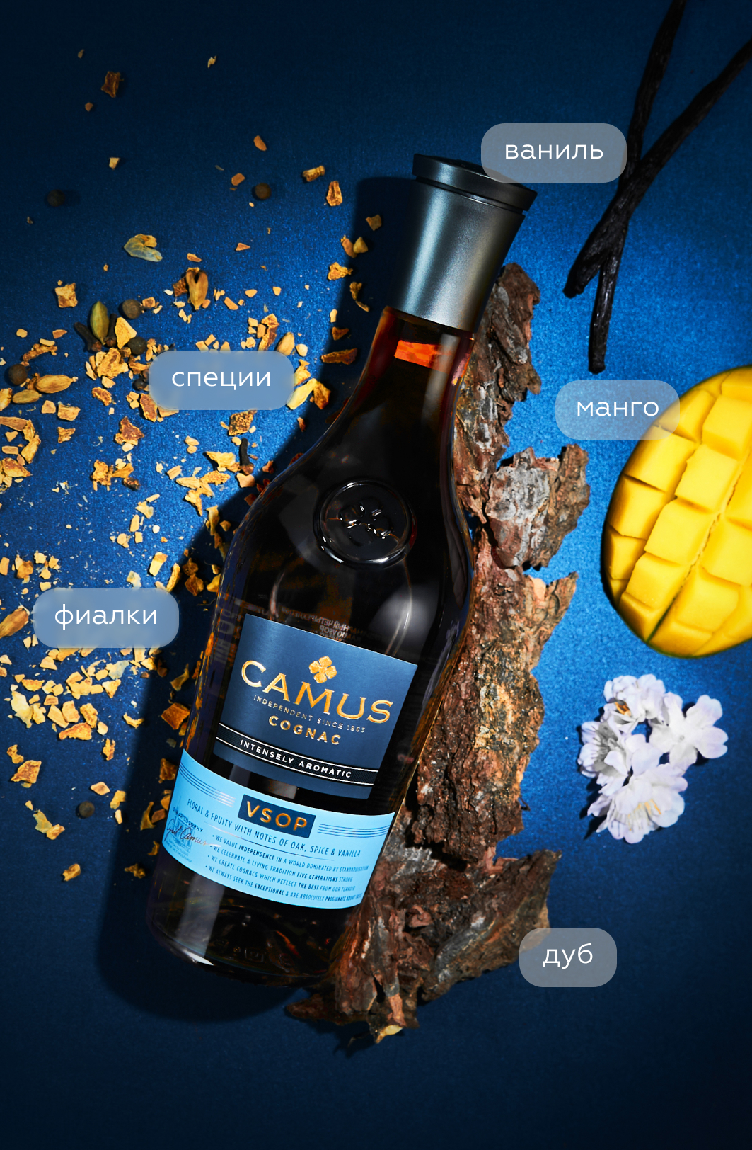 Коньяк Camus VSOP Intensely Aromatic в подарочной упаковке, 0.5л, (154264), Франция, Коньяк, 0.5 л, Камю VSOP, цена 4890 рублей