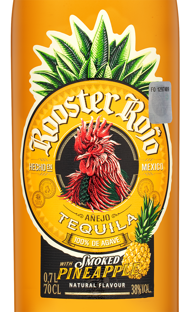 Текила Rooster Rojo Anejo Smoked Pineapple, (140995), Мексика, Халиско, 0.7 л, Рустер Рохо Аньехо Смоукд Пайнэппл, цена 8490 рублей