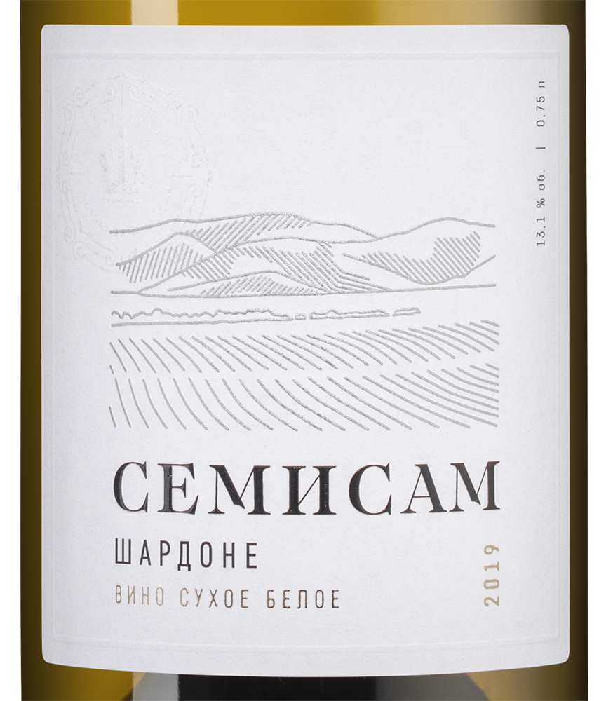 Вино Семисам Шардоне, Шумринка, 2019, (137552), Россия, Кубань, белое, сухое, 0.75 л, Семисам Шардоне, цена 990 рублей