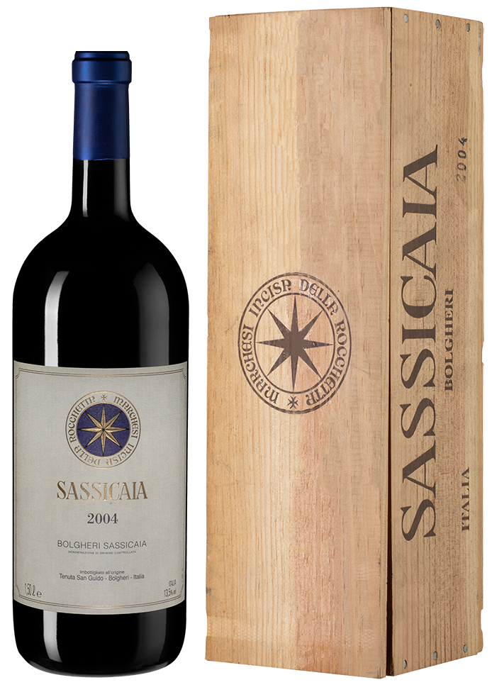 Вино Sassicaia, Tenuta San Guido, 2004, 1.5л, (96844), Италия, Тоскана, красное, сухое, 1.5 л, Сассикайя, цена 424990 рублей