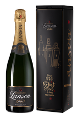 Шампанское Lanson Black Label Brut, (105445), gift box в подарочной упаковке, белое брют, 0.75 л, Блэк Лейбл Брют цена 9230 рублей