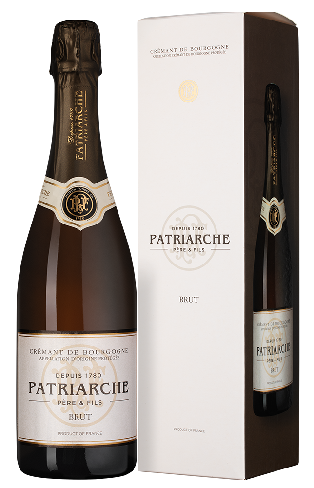 Игристое вино Cremant Brut Blanc в подарочной упаковке, Patriarche, (157248), Франция, Бургундия, брют, 0.75 л, Креман Брют Блан, цена 3290 рублей