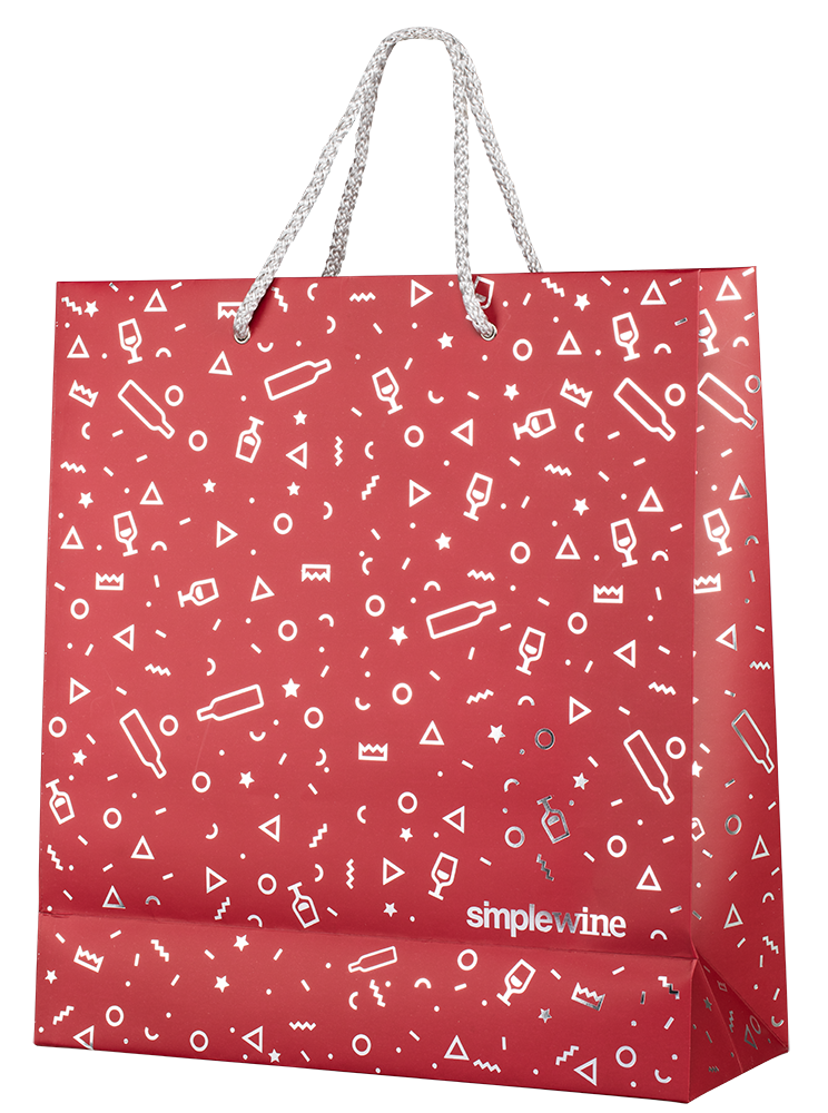 Подарочный пакет Simplewine бордо для 2-х бутылок, (126158), Россия, Подарочный пакет бордо большой, цена 290 рублей