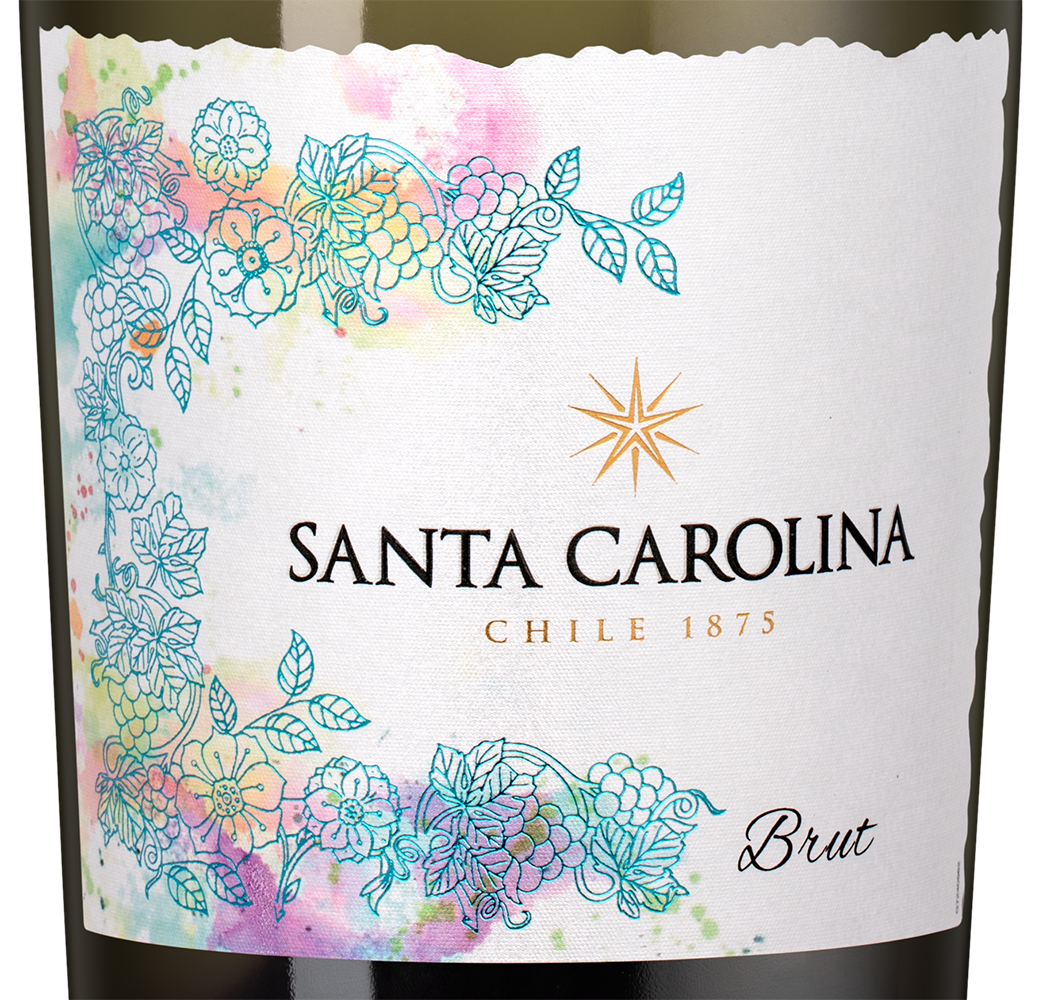 Игристое вино Santa Carolina Brut в подарочной упаковке, (157611), Чили, Центральная Долина, белое, брют, 0.75 л, Санта Каролина Брют, цена 1990 рублей
