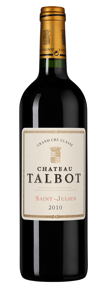Вино Chateau Talbot Grand Cru Classe (Saint-Julien), 2010, (145671), Франция, Бордо, красное, сухое, 0.75 л, Шато Тальбо, цена 32990 рублей