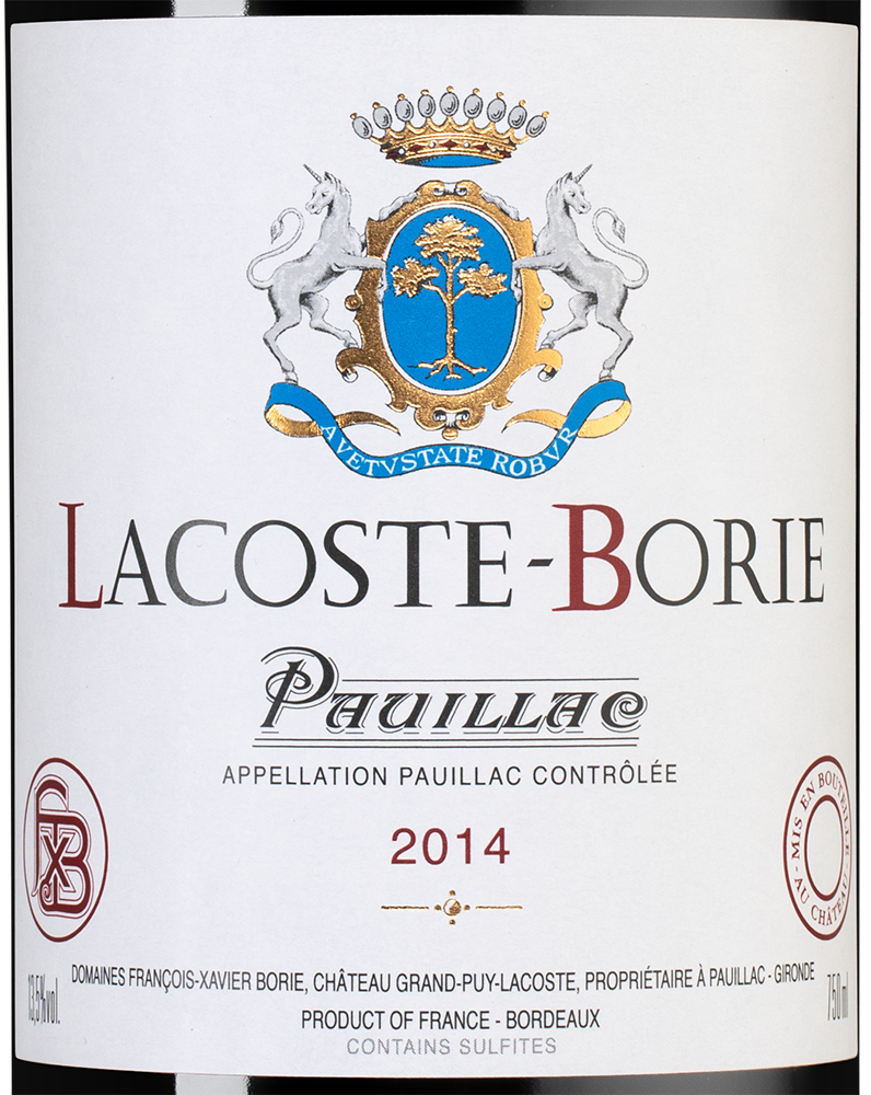 Вино Lacoste-Borie, Chateau Grand-Puy-Lacoste, 2014, (148540), Франция, Бордо, красное, сухое, 0.75 л, Лакост-Бори, цена 11190 рублей